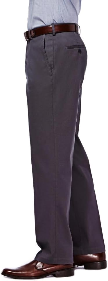 Haggar Men's Premium No Iron Khaki Classic Fit Flat Front Casual Pant (Regular and Big & Tall Sizes) - Image 2