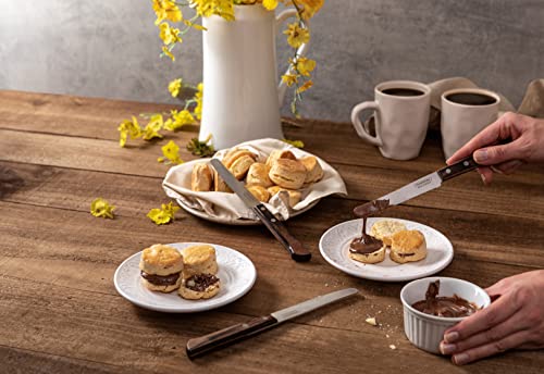 Tramontina Frühstücksmesser, Edelstahl, FSC Holzgriff, für Brotzeit, Vesper, Frühstück spülmaschinenfest, rostfrei