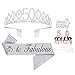 50th Birthday Gifts for Women -50 & Fabulous Birthday Sash Silver Crystal Tiara Crown with Happy 50th Birthday Cake Topper and Candles for Women 50th Birthday Party Supplies