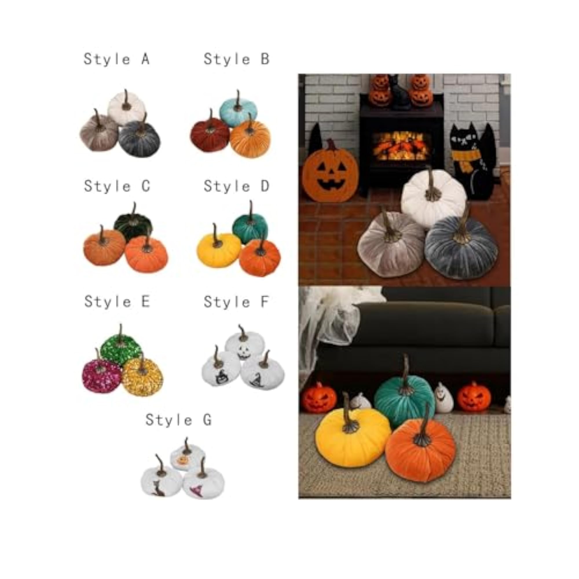 Thanksgiving Pumpkins Rustic Velvet Pumpkins for Home Decor