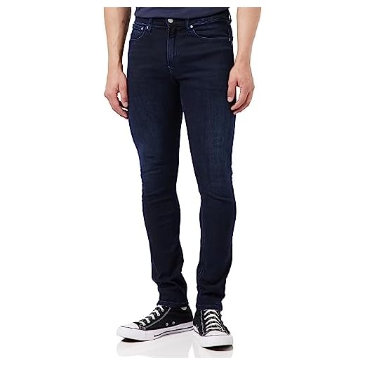 Calvin Klein Jeans Flaco Pantalones, Denim Dark, 30W/30L para Hombre