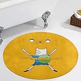 アドベンチャータイム カーペット おしゃれ ラグマット 人気 ラグ 軽量設計 滑り止め付 円形 90*90cm 洗える 防ダニ 抗菌 防臭加工 マット キャラクター グッズ かわいい 床暖房/ホット オールシーズン らぐまっと ホットカーペット