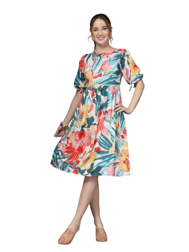 Robe midi en polyester imprimé floral robe fluide été femme