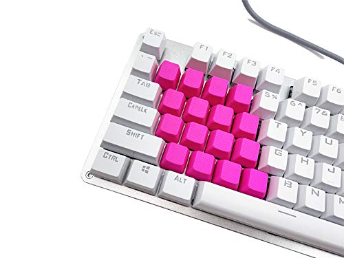 Big Chic Blank TPR Rubber Gaming Keycaps 4 Keys Set 1u for Cherry MX Mechanical Keyboards Compatible OEM (R4, Neon Pink)