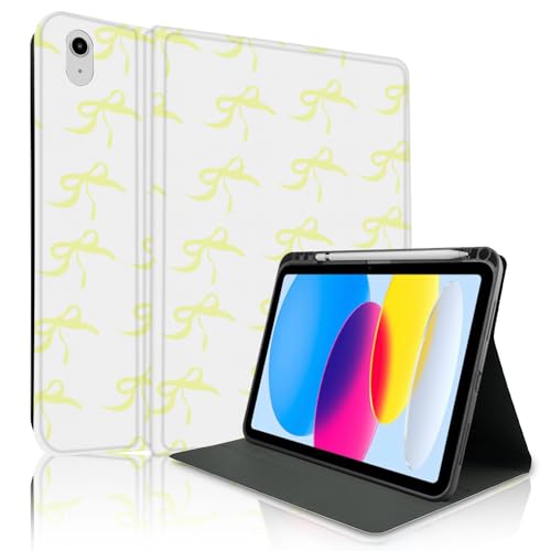 Étui pour iPad 11 Design Nœud Papillon Tendance Coque Fine Antichoc Blanche pour Tablette