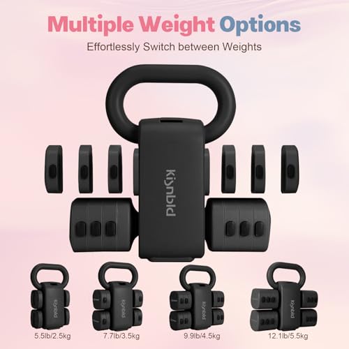Image of kisnbld Adjustable Dumbbell Set of 2, 4 in 1 Free Weights Dumbbells Set for Women with Fast Adjustment, Each 2lb 3lb 4lb 5lb Hand Weights Set for Home Gym & Outdoor Exercise Training