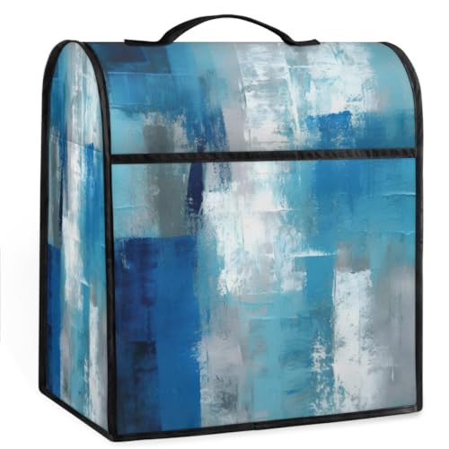 Coffee Maker Cover Abstract Blue Grey Kitchen Appliance Covers Small Appliance Covers Blender Cover Juicer Cover Dust Covers for Kitchen Appliances with Top Handle and Pockets,Washable,B44