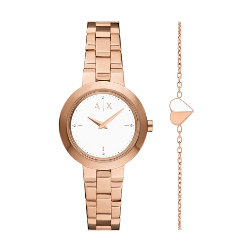 Image of Armani Exchange Rose Gold Watch Set AX7175SET