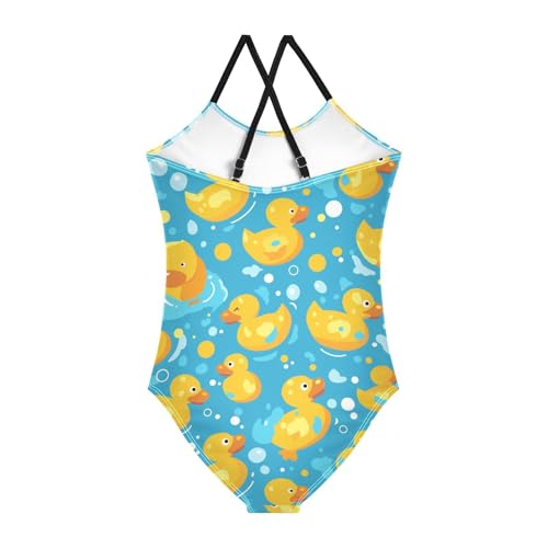 Duck Turquoise Kids Girls 1 Piecing Swimsuit Summer Swimming Suits Adjustable Strap Cute2