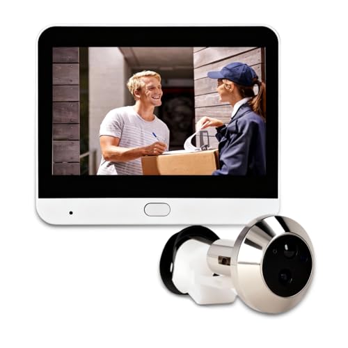 Yunseity 1080P Video Door Viewer, 120° Peephole Camera with 4.3 Inch Color Monitor, Two Way Talk, Night Vision, PIR Motion Detection, Camera Camera System