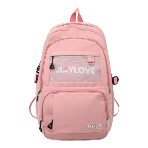 Mochila De Costas Fofa Feminina Escolar Rose Impermeável Kawaii Para Notebook