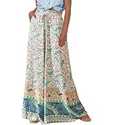 CFLONGE Women Wide Leg Pants Casual High Waist Floral Palazzo Pants for Women Flowy Trendy Lounge...