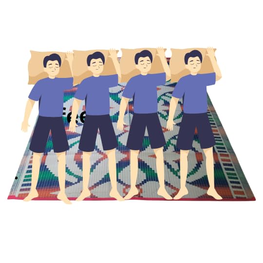 Traditional Floor Chatai Mat, 213 cm x 182 cm, 1700g Weight, Multicolour Pattern-image-24