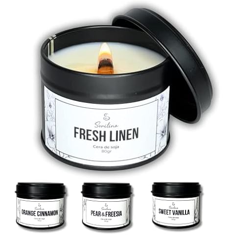 SORILINA Velas aromáticas frescas Velas con mecha de madera Cover