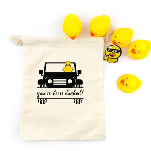 LANBAIHE You've Been Ducked, Duck bag Rubber Duck Drawstring Bag, Reusable Rubber Duck Bag 14.6 x 11.8 inches, Great Gift for Any Duck Enthusiast - Burlap Drawstring Bag4