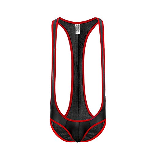 Clothestec Men's Solid Jockstrap Wrestling Singlet Leotard Underwear Bodysuit Black