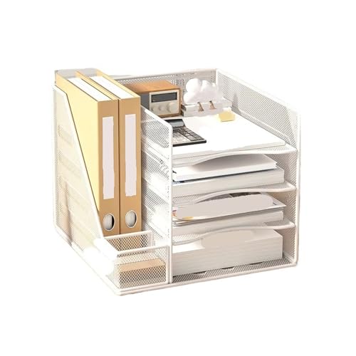 Organiseur de bureau bac à courrier blanc porte-documents de table - 2