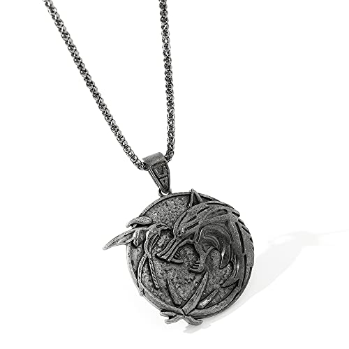 Witcher Necklace for Men Wolf Necklace for Men Witcher Medallion Necklace Wolf Jewelry Gifts for Men4
