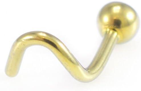 Pierce Plex Nose Screw/Stud/ring 18g Titanium with Round Cubic Zirconia End