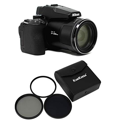 KamKorda Lens Filter Kit 67mm with P950 4K Digital Compact Camera 16MP 1/2.3 BSI CMOS Sensor 83x Optical Zoom Lens Dual Detect Optical Vibration Reduction with Built-In Wi-Fi and Bluetooth