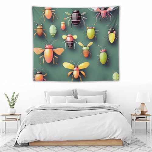 Tapiz de pared para dormitorio con diseño de atlas de insectos y manta 4