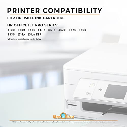 Houseoftoners Remanufactured Ink Cartridge Replacement For Hp 950Xl 950 Xl To Use With Officejet Pro 8610 8600 8615 8620 8625 8630 8640 8660 8100 276Dw 251Dw (1 Black) #TOP5