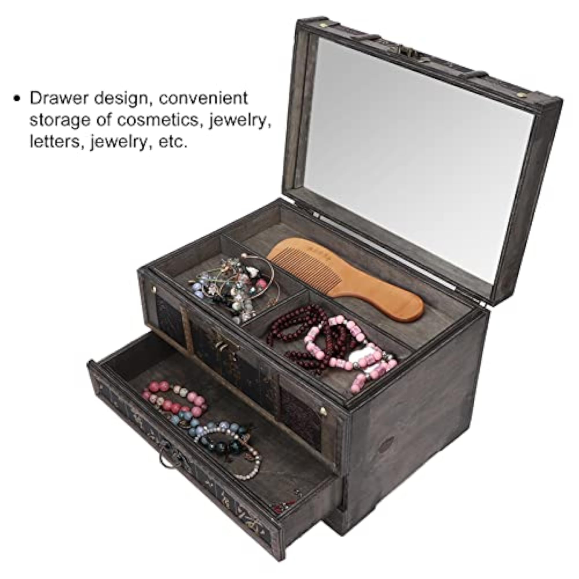 Chinese Style Retro Wooden Chest for Jewellery Storage