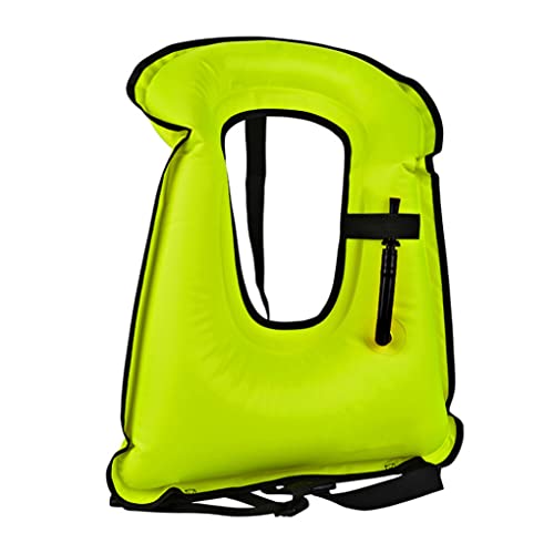 Pesoncarl Swim Vest Inflatable Snorkel Vest for Adult Kid Swimming Jacket Safety for Diving Surfing Supplies Green 61 * 45cm, Pool