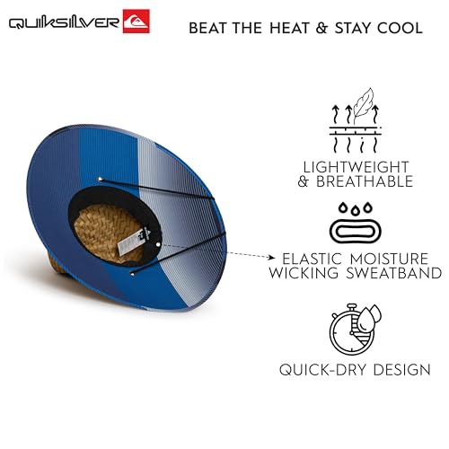 Image of Quiksilver Men's Wide Brim Outdoor Lifeguard Straw Sun Hat