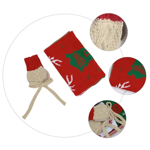 Ipetboom 2pcs Christmas Children Scarf Winter Warm Earmuff Set Soft Comfortable Fashionable Winter