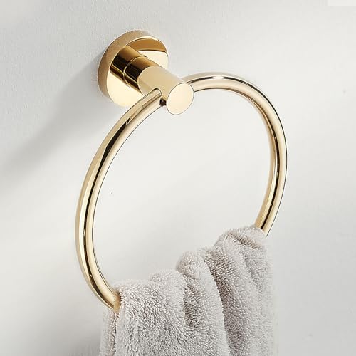 Porte-serviette mural or brossé pour salle de bain moderne et cuisine RVS