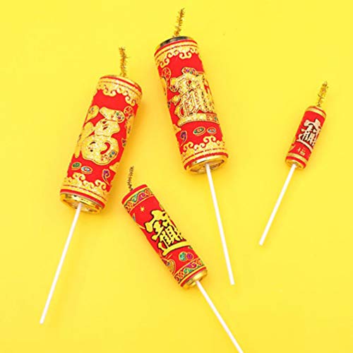 Kesyoo Stocking Stuffer Gifts 6Pcs 2021 Chinese New Year Shaped Cupcake Toppers Picks Dessert Toppers Inserts Cake Decorations For Spring Festival Party Supplies (Red) Chinese Decor #TOP6