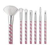 e.l.f, Candy Cane 7-Piece Face & Eye Brush Set, Makeup Brushes Include Blending Brush, Eyeshadow...