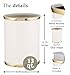 Kraftware Sophisticates Oval Wastebasket with Plastic Liner, Adding Classic Style to The Bathroom and All Other Rooms in The Home or Office, 13 Quart Capacity, 2 Piece Set, White with Gold Trim
