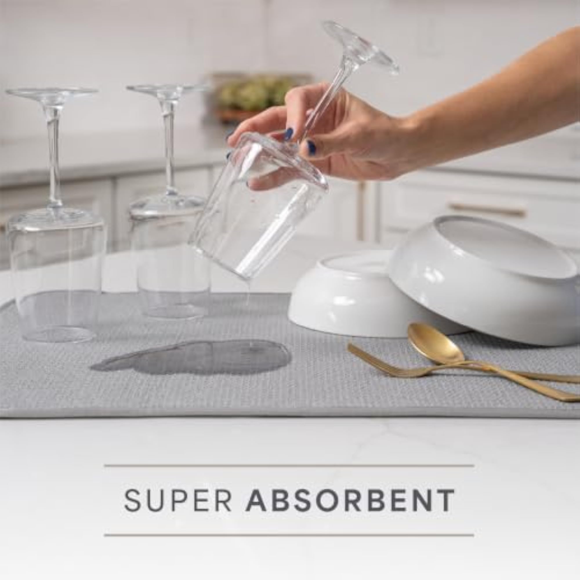 Highly Absorbent Microfiber Kitchen Counter Mat Value Pack