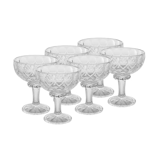 Wolff Angel Conjunto de 6 Taças de Cristal para Sobremesa, Transparente, 260 ml