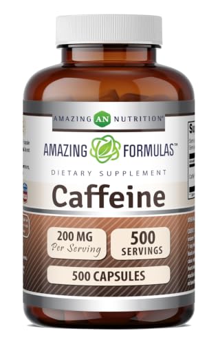 Image of Amazing Formulas Caffeine 200 Mg per Serving | Capsules | Non-GMO | Gluten-Free | Made in USA (1 Pack, 500 Count)