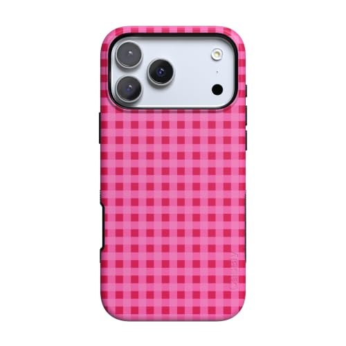 Casely iPhone 18 Pro Case | Sweet Jam | Hot Pink Gingham | Bold Protective Design | Compatible with MagSafe