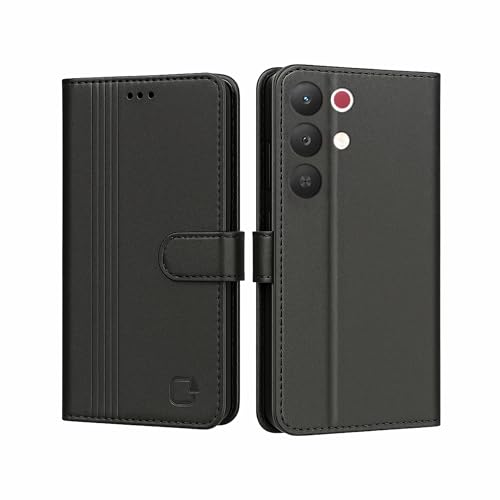 Image of AIBEX Shock Proof Flip Compatible for Realme 15X 5G Flip Cover Leather Finish | Inside TPU with Card Pockets | Wallet Stand | Complete Protection Flip Case - Black
