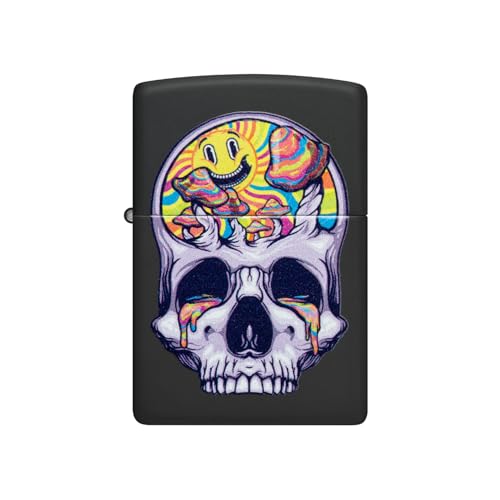 Encendedor Zippo Skull Moon Negro Mate miniatura 2