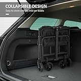 Outsunny 62L Festival Trolley on Wheels, Garden Folding Trolley Cart, 120kg Heavy Duty Collapsible Folding Wagon with Adjustable Handle and Carrying Bag for Beach, Camping, Festival, Black - Image 5