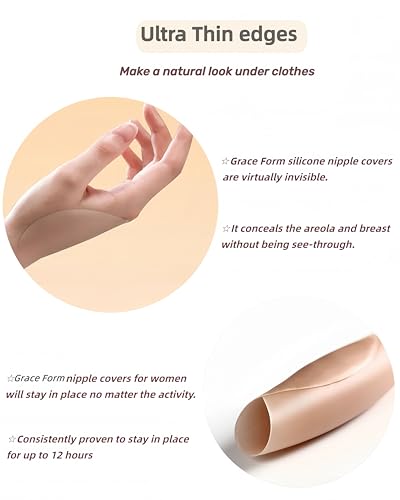 Grace Form Nipple Covers Reusable Nipple Cover for Women Nipple Pasties 2 Pairs Pasty Nipple coverings4