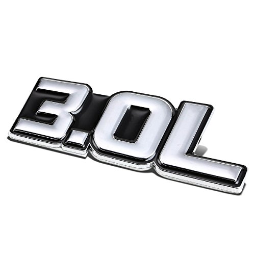 Image of Auto Dynasty Metal Emblem Decal Logo Trim Badge 3.0L (Silver & Black)