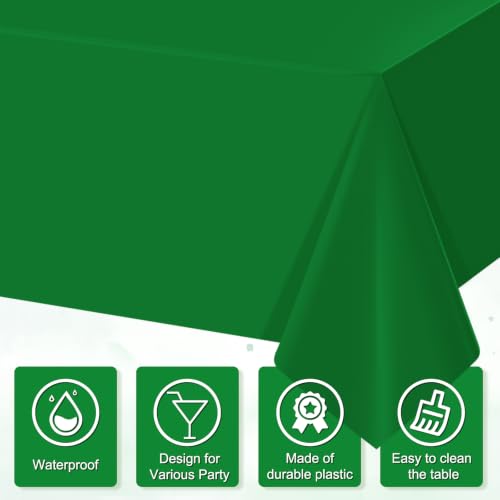 12Pcs Christmas Red and Green Tablecloth, 54 x 108 Inch Plastic Table Cover by Shemilly - Used condition - Image 3