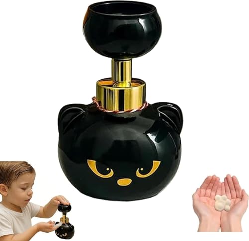 Dispenser di sapone in schiuma a forma di zampa di gatto, dispenser di sapone magico a forma di zampa di gatto nero - flacone pompa per sapone in schiuma (1)