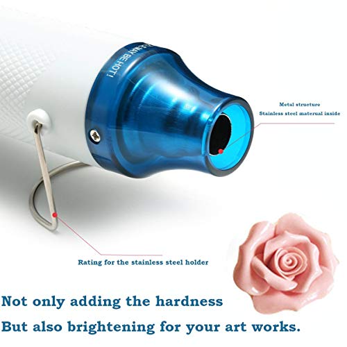 Mini Heißluftpistole Elektrische 300W Mini Shrink Heat Tool Embossing Powder Set Heißluftfön Temperatur Heißluftpistole Anwendung DIY für Trocknen Farbe, Rubber Stamp, Heating Small Clay Works