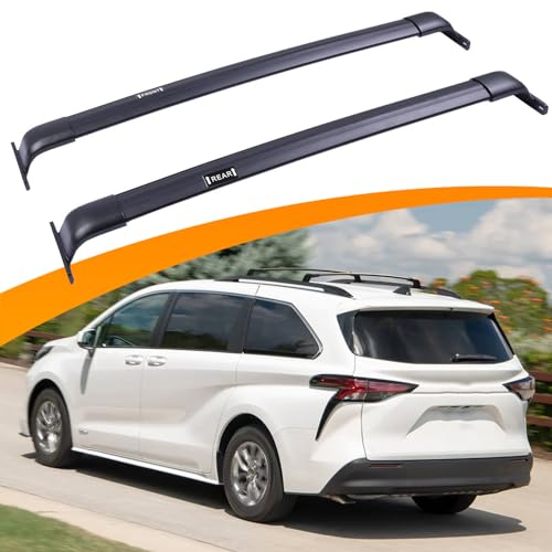 Image of 220 Lbs Roof Rack Cross Bars Fit for 2021 2022 2023 2024 2025 2026 Toyota Sienna W /Side Rails Crossbars Cargo Carrier Accessories