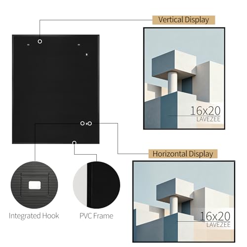 Image of Lavezee 16x20 Picture Frames for Wall 6 Packs, Lightweight 16X20 Frames Display 16 By 20 Photo Picture Artwork for Wall