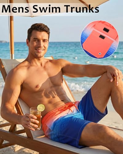 Image of Justay Mens Swim Trunks with Compression Liner 2 in 1 Quick Dry Board Shorts 7 Inch Bathing Suit Swimming Trunks for Men