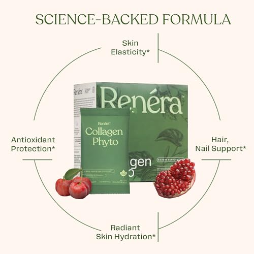 Renéra - Collagen Phyto Powder with Marine Collagen Peptides & Postbiotic, Clinically Studied Ingredients for Healthy Skin, Hair, Nails and Immunity, Healthy Aging Support* - 12 Packets — view 3